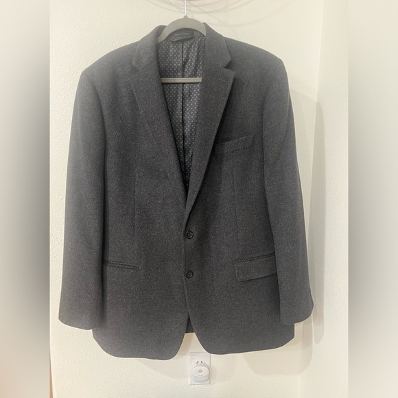 Lauren Ralph Lauren Jacket Men's 46L Wool Charcoal Gray Two Button Single Breast - Picture 2 of 7
